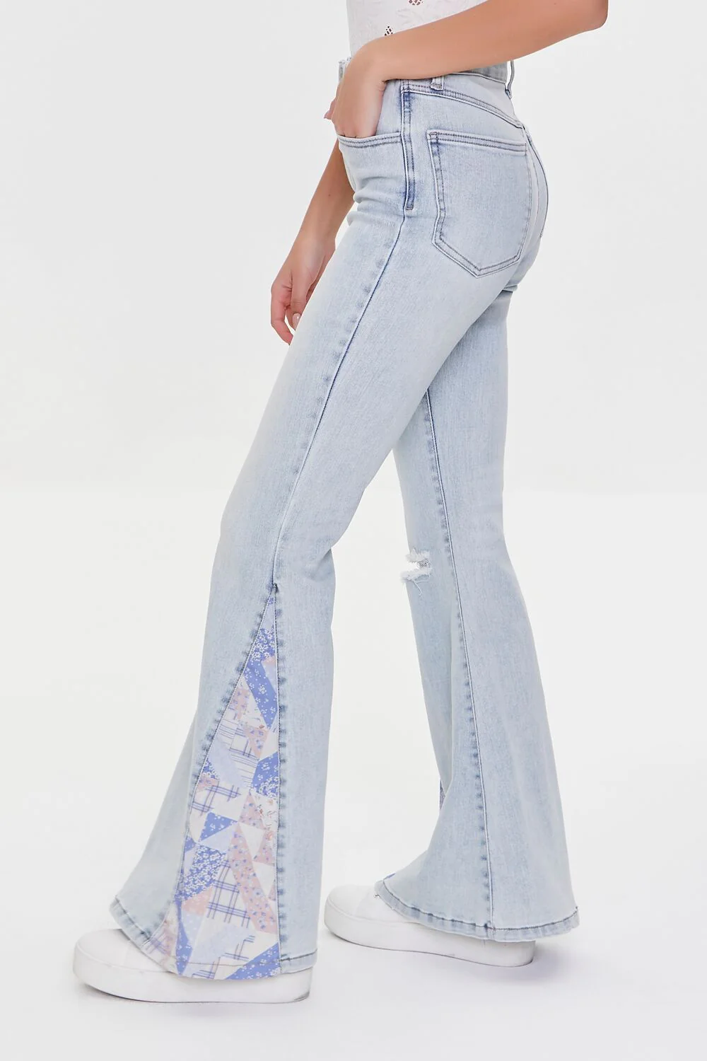 Patchwork Flare Jeans - Image 3
