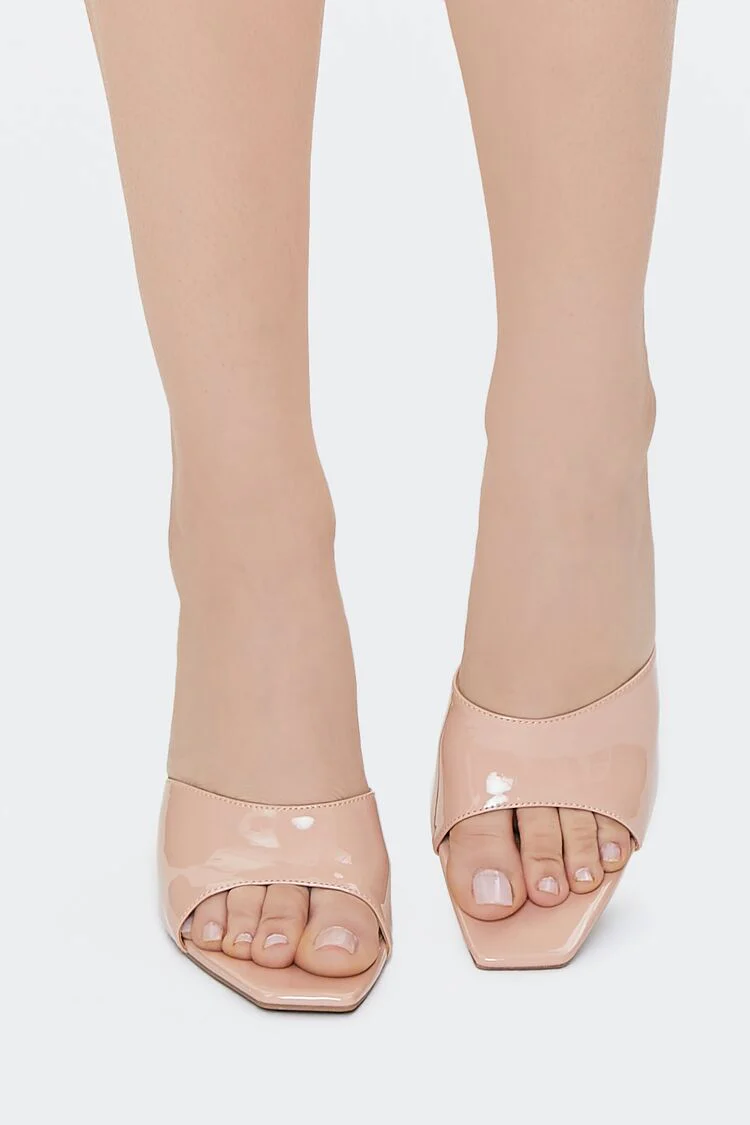 Faux Patent Leather Stiletto Heels - Image 4