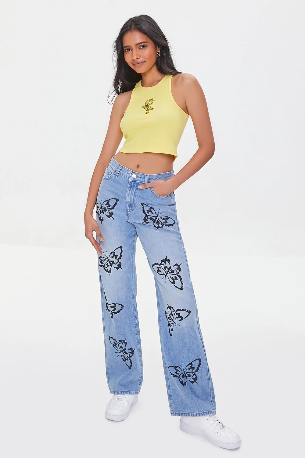 Embroidered Tweety Bird Crop Top - Image 4