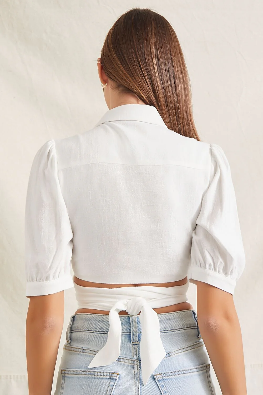 Wraparound Self-Tie Crop Top - Image 3