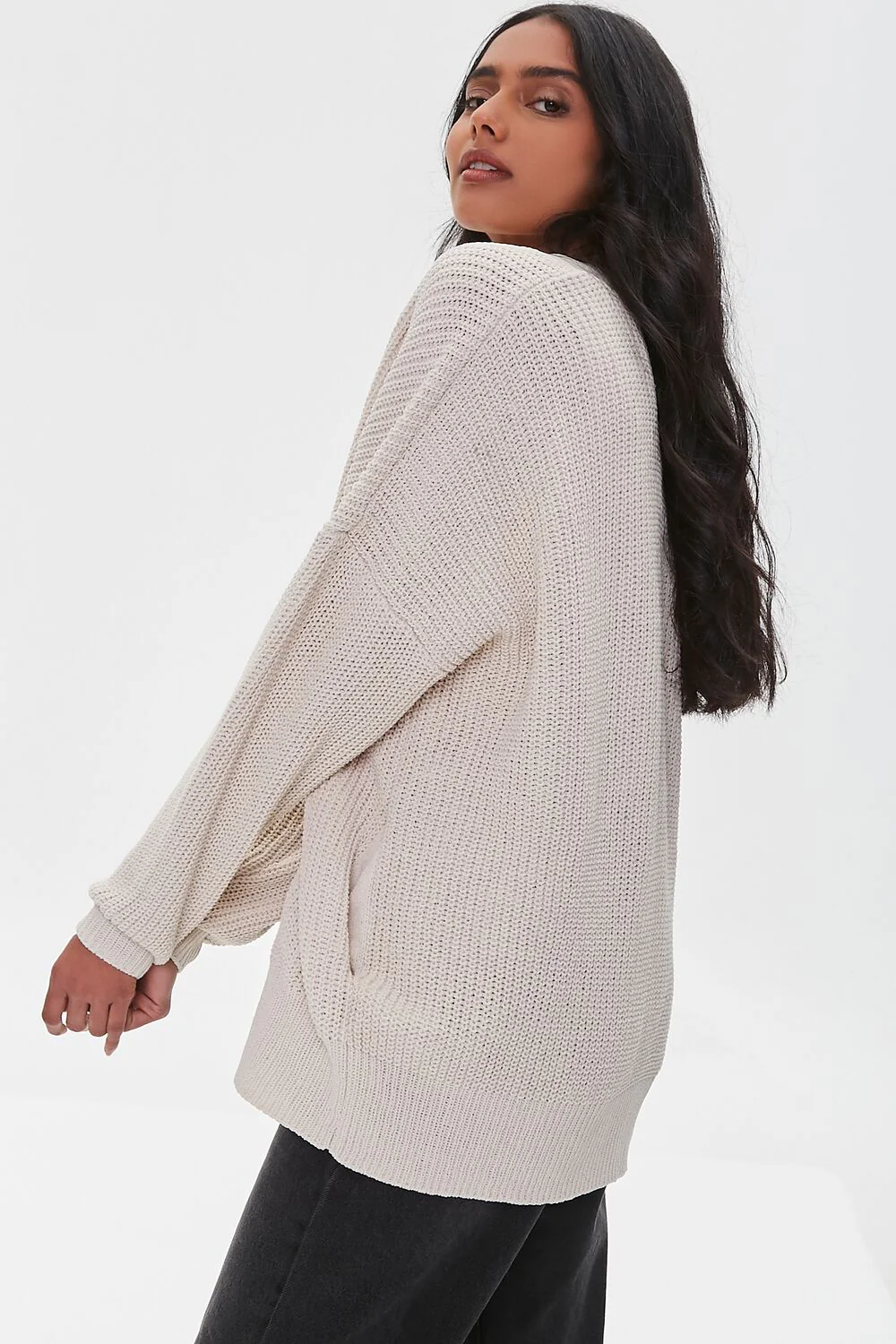 Ribbed Knit Cardigan Sweater - Image 2