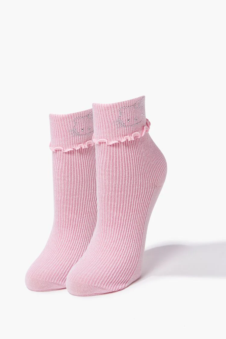 Rhinestone Hello Kitty Crew Socks - Image 4