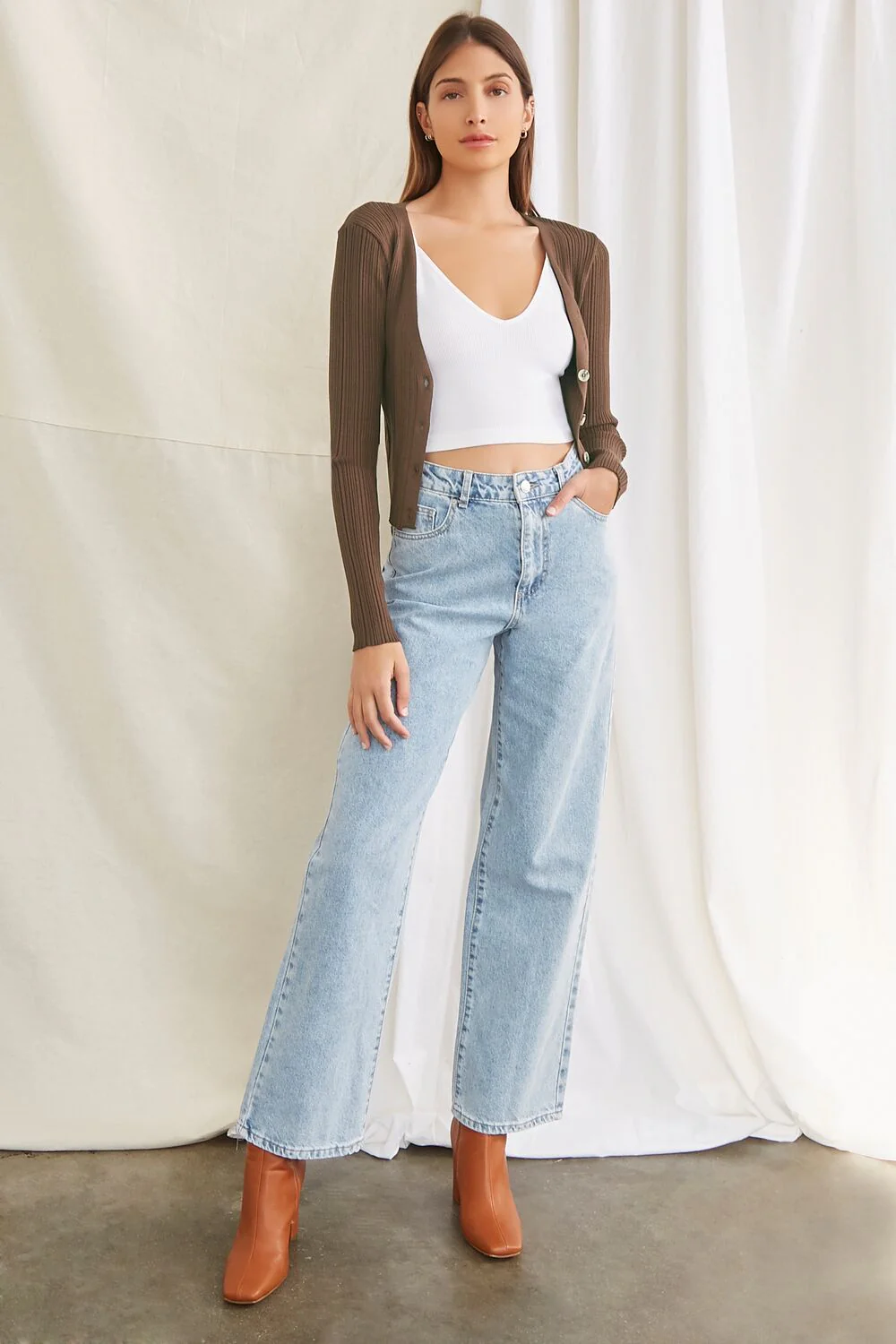 Ribbed Knit Cardigan Sweater - Image 4