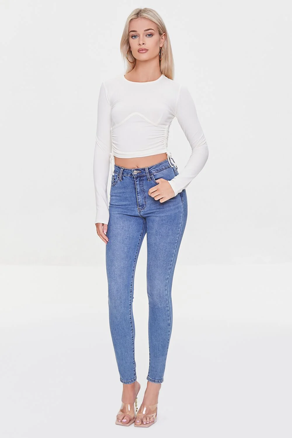 Heathered Ribbed Henley Top - Image 4