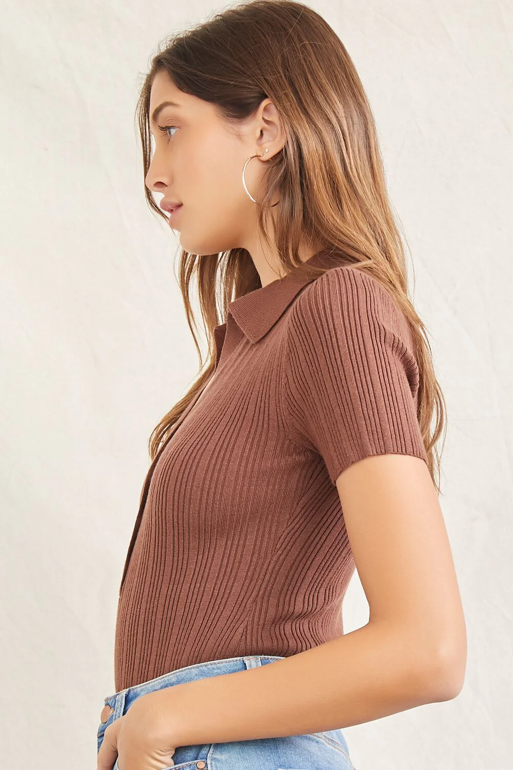 Collared Sweater-Knit Bodysuit - Image 2