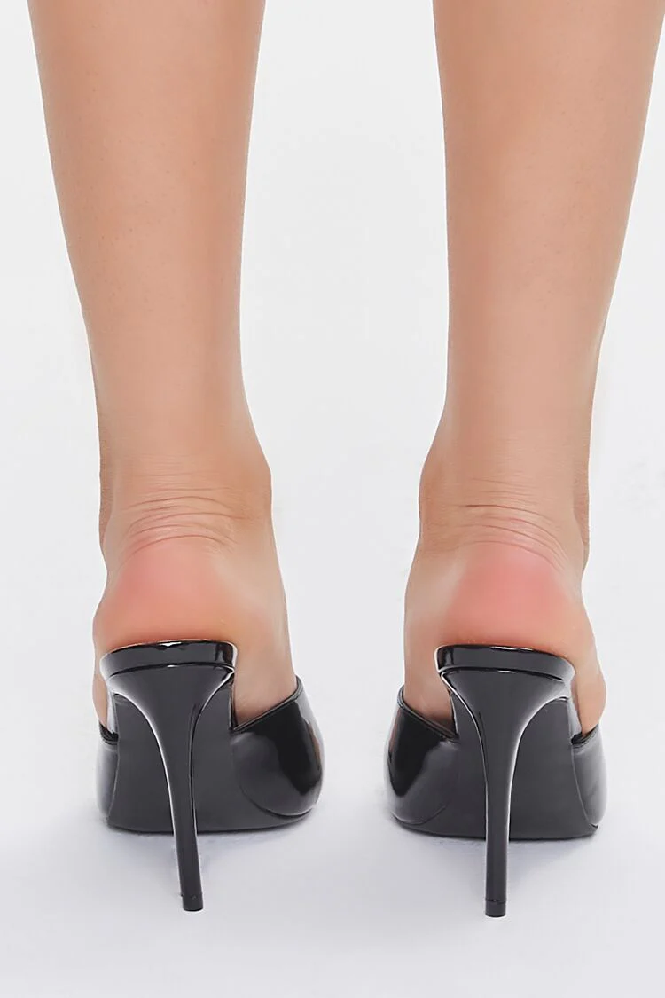 Faux Patent Leather Stiletto Heels - Image 3
