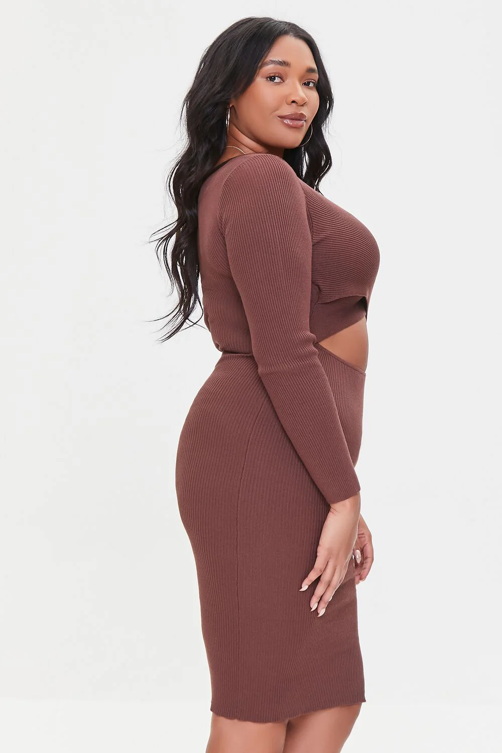 Plus Size Cutout Sweater Dress - Image 2