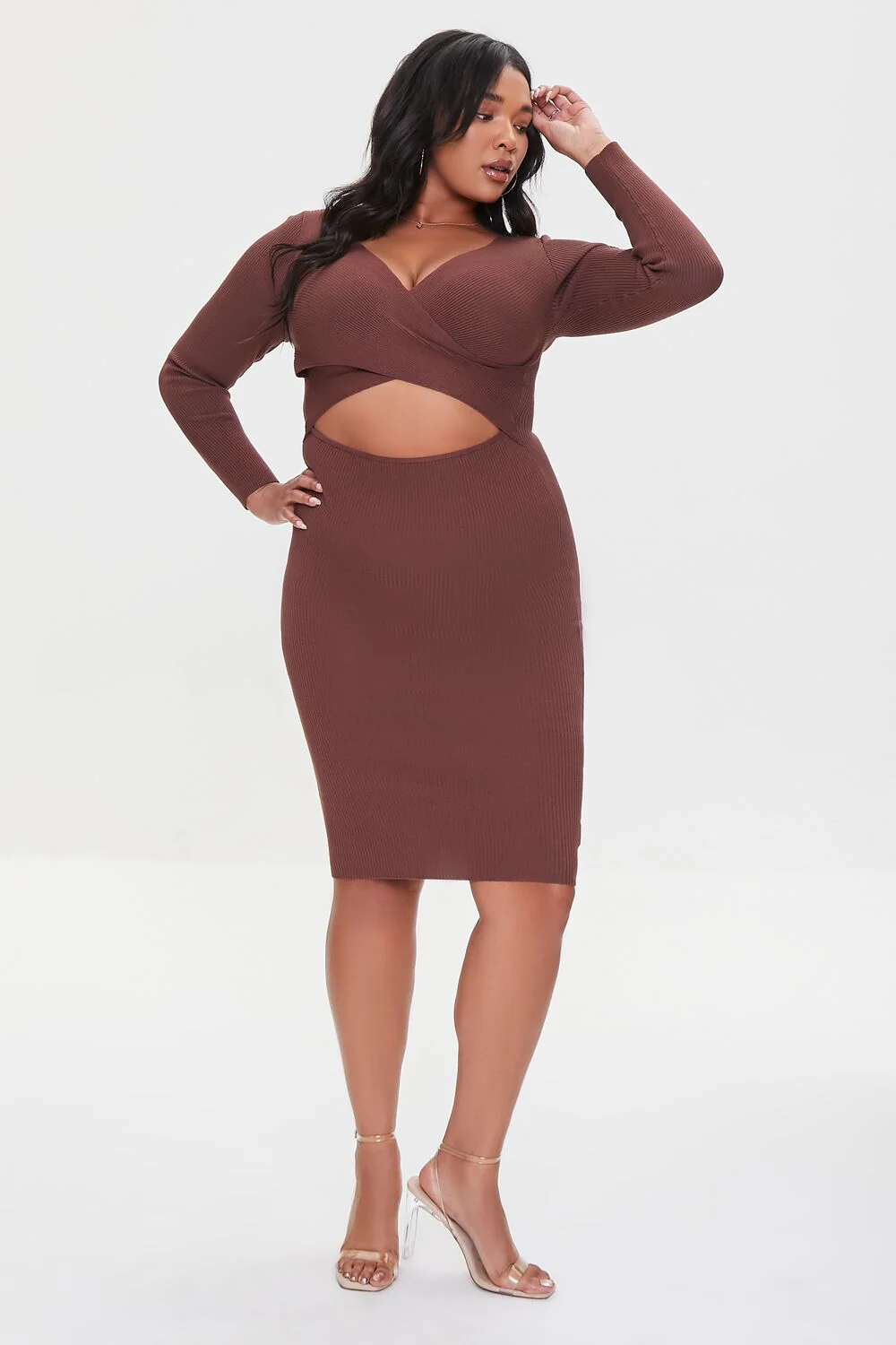 Plus Size Cutout Sweater Dress - Image 4