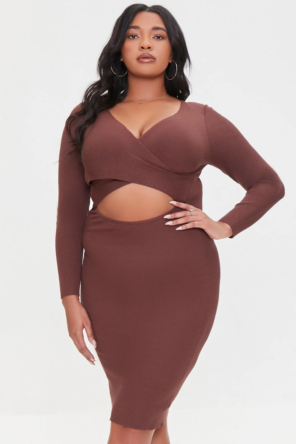 Plus Size Cutout Sweater Dress - Image 5
