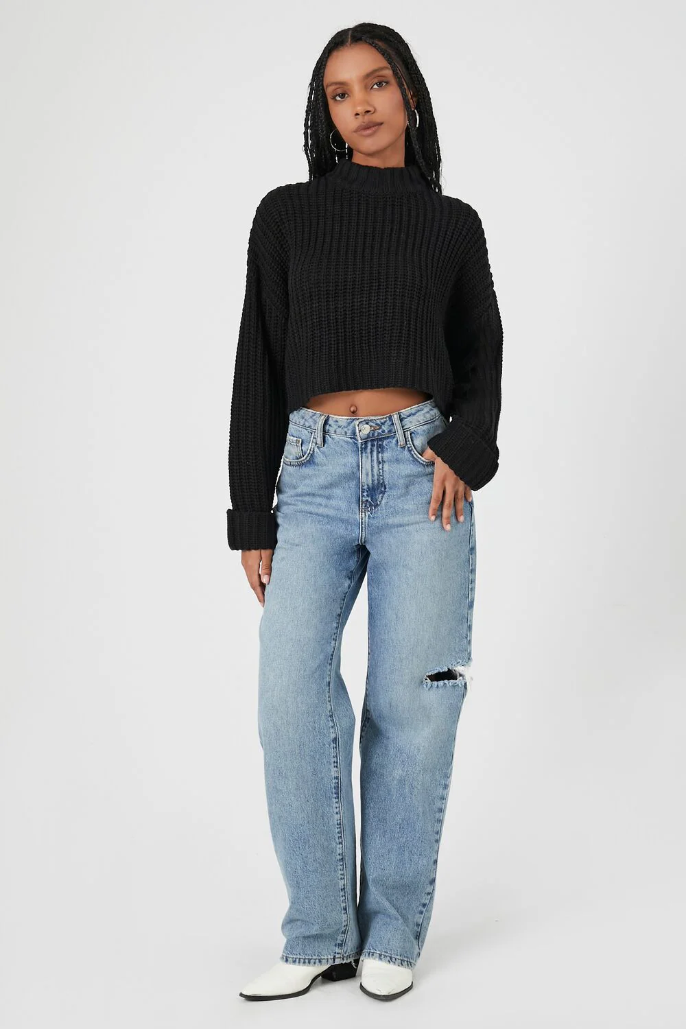 Drop-Sleeve Crew Sweater - Image 4