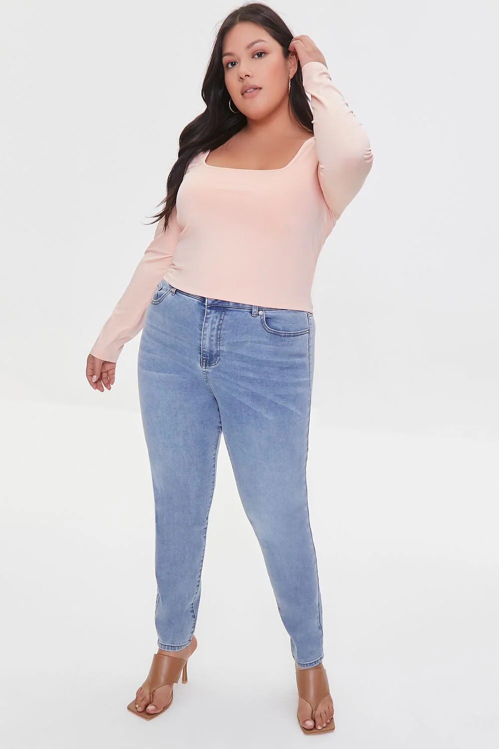 Plus Size Long-Sleeve Crop Top - Image 4