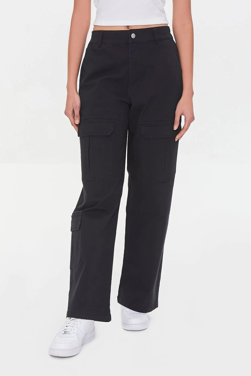 Twill Wide-Leg Cargo Pants - Image 2