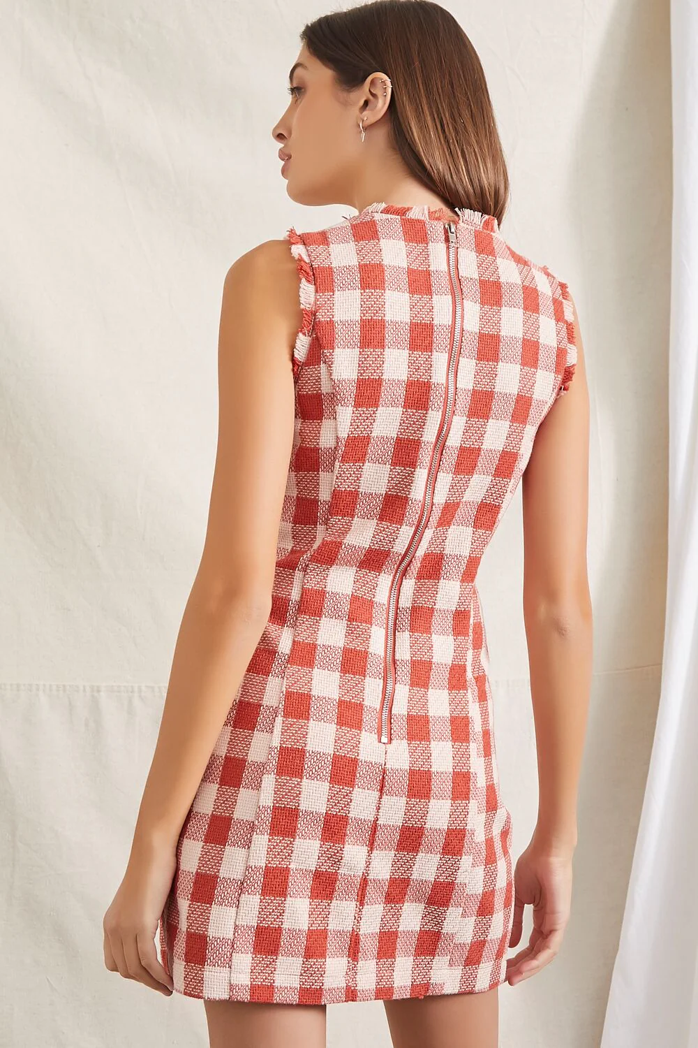 Double-Breasted Plaid Mini Dress - Image 3