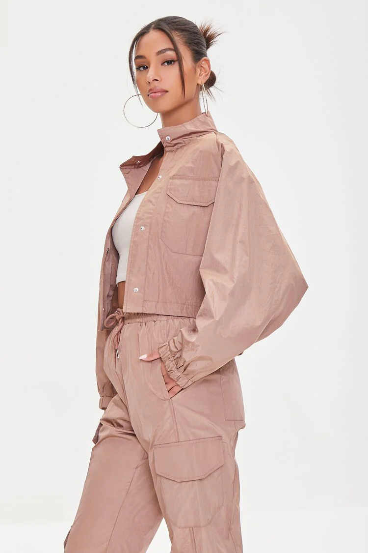 Cropped Raglan-Sleeve Windbreaker - Image 2