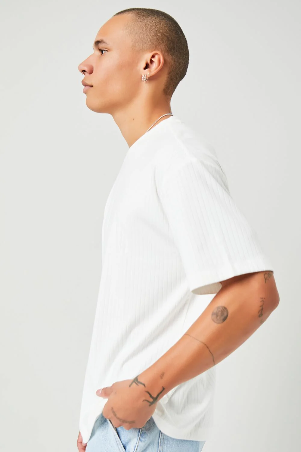 Ribbed Crew Neck Tee - Image 2