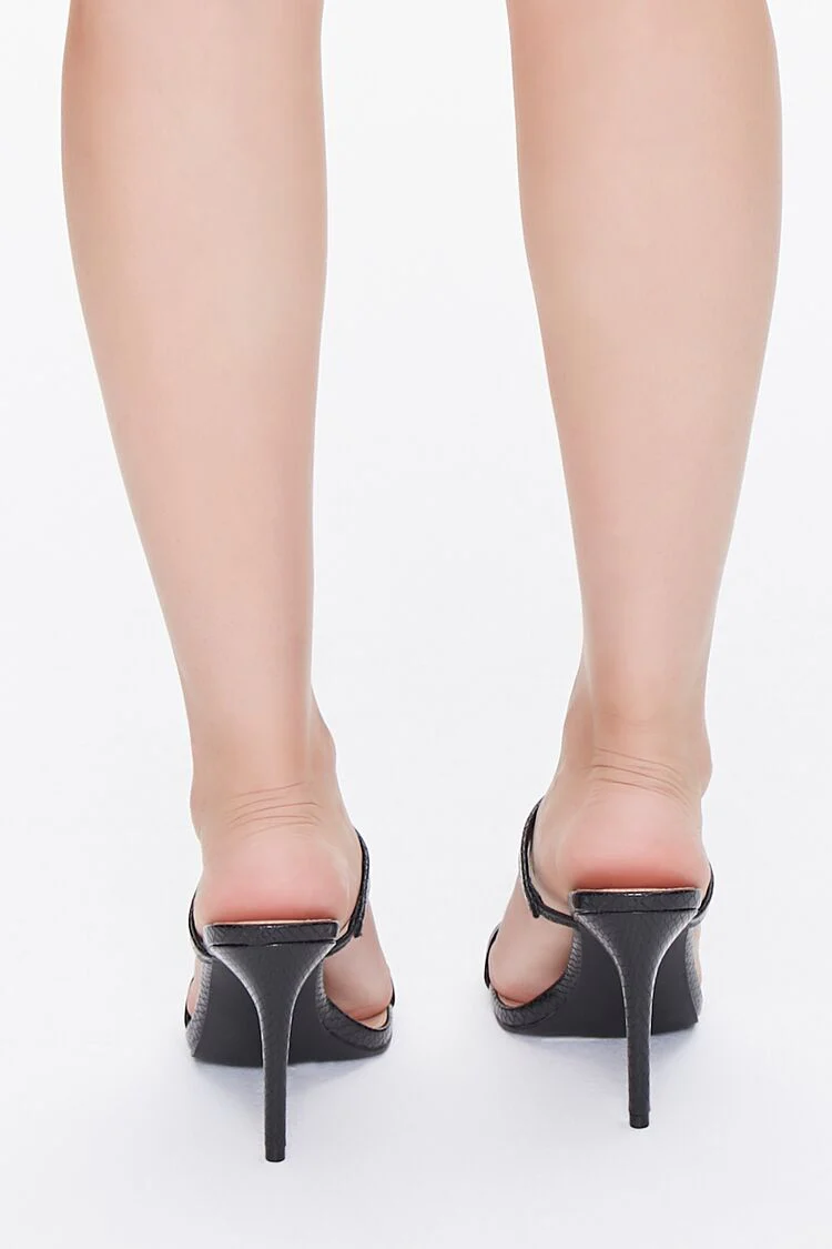 Faux Croc Leather Slip-On Heels - Image 3