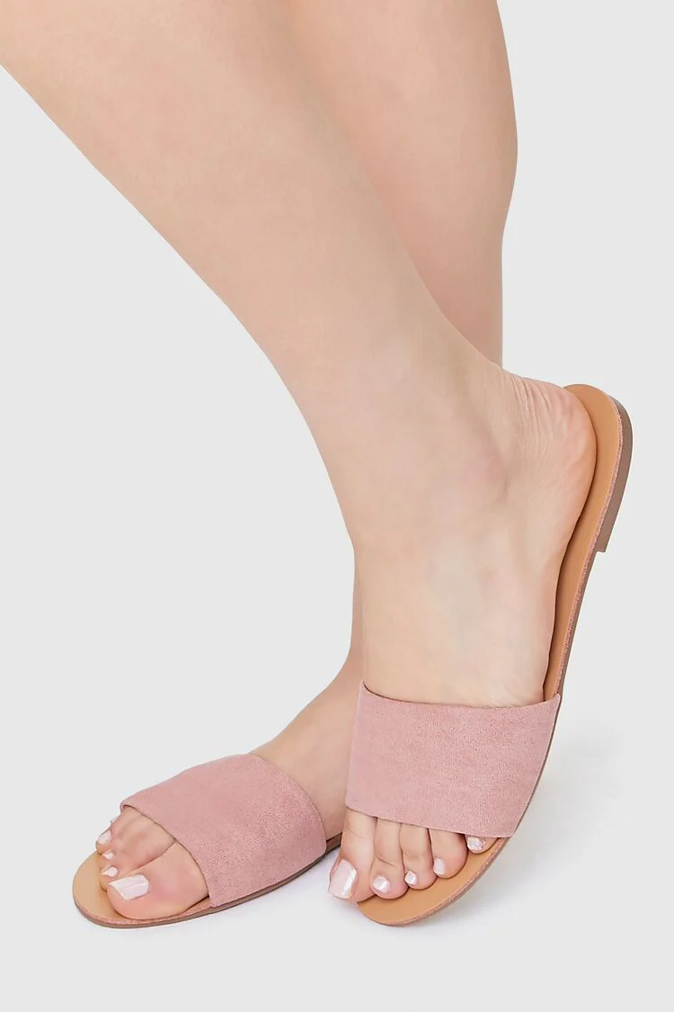 Faux Suede Slip-On Sandals - Image 6