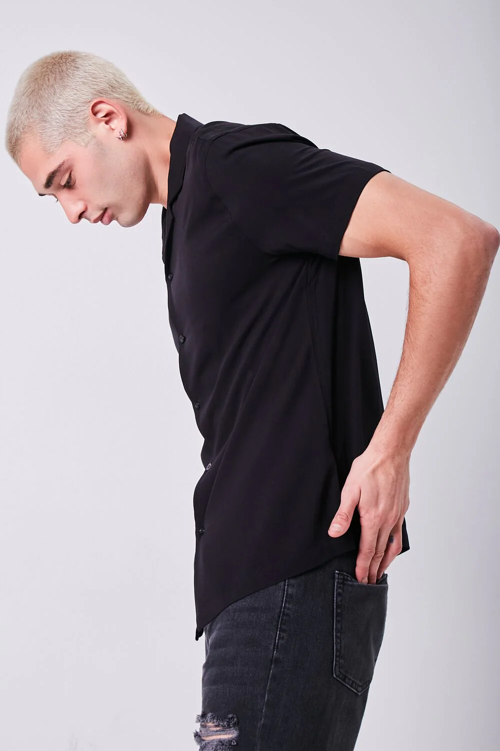 Collared Button-Front Shirt - Image 2