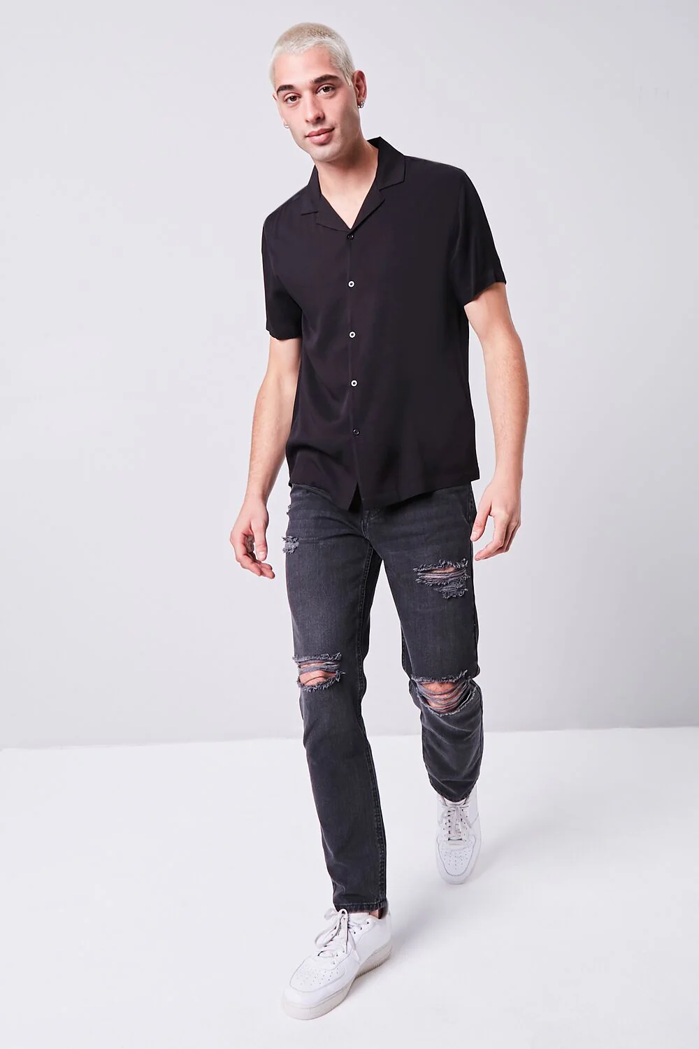 Collared Button-Front Shirt - Image 4