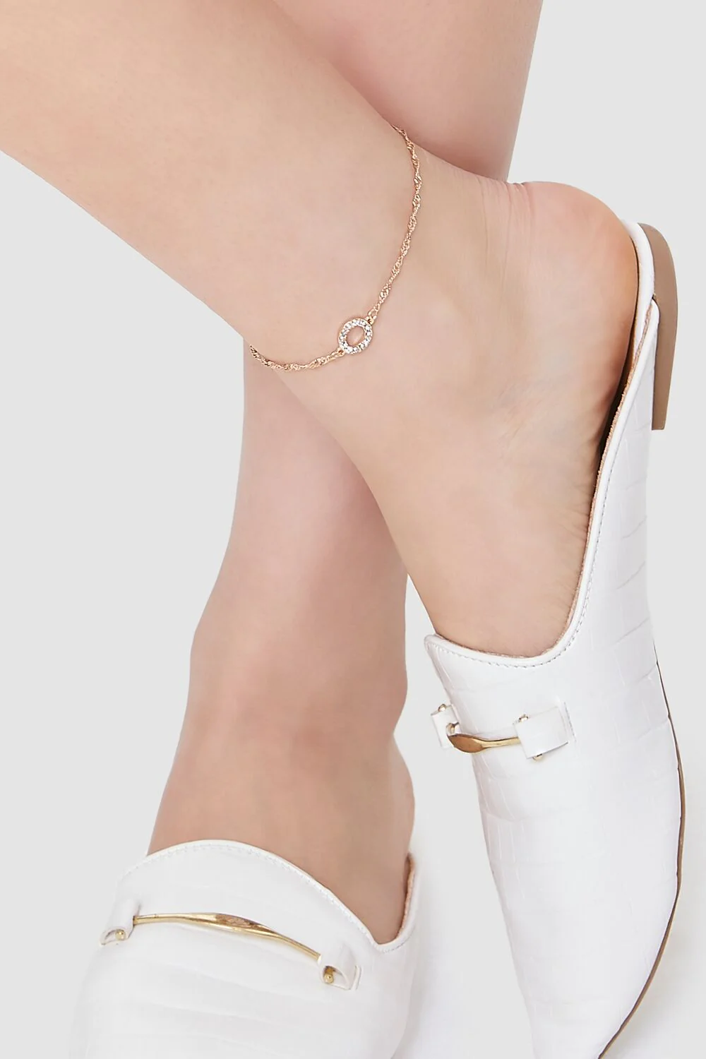 Rhinestone Initial Charm Anklet - Image 12