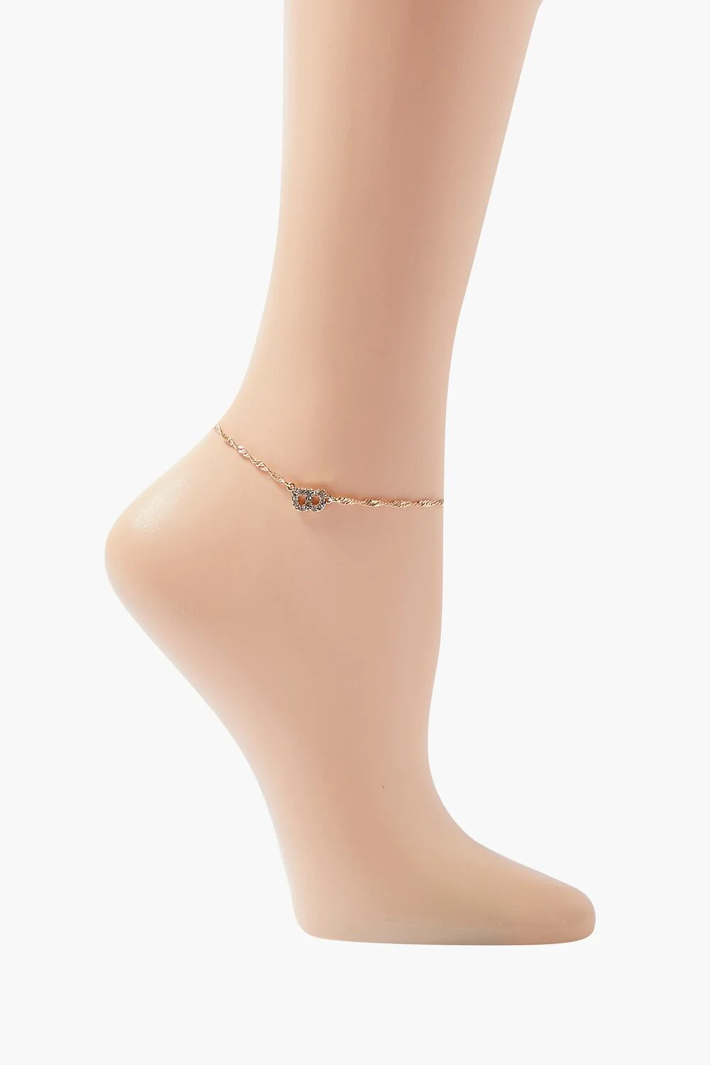 Rhinestone Initial Charm Anklet - Image 3