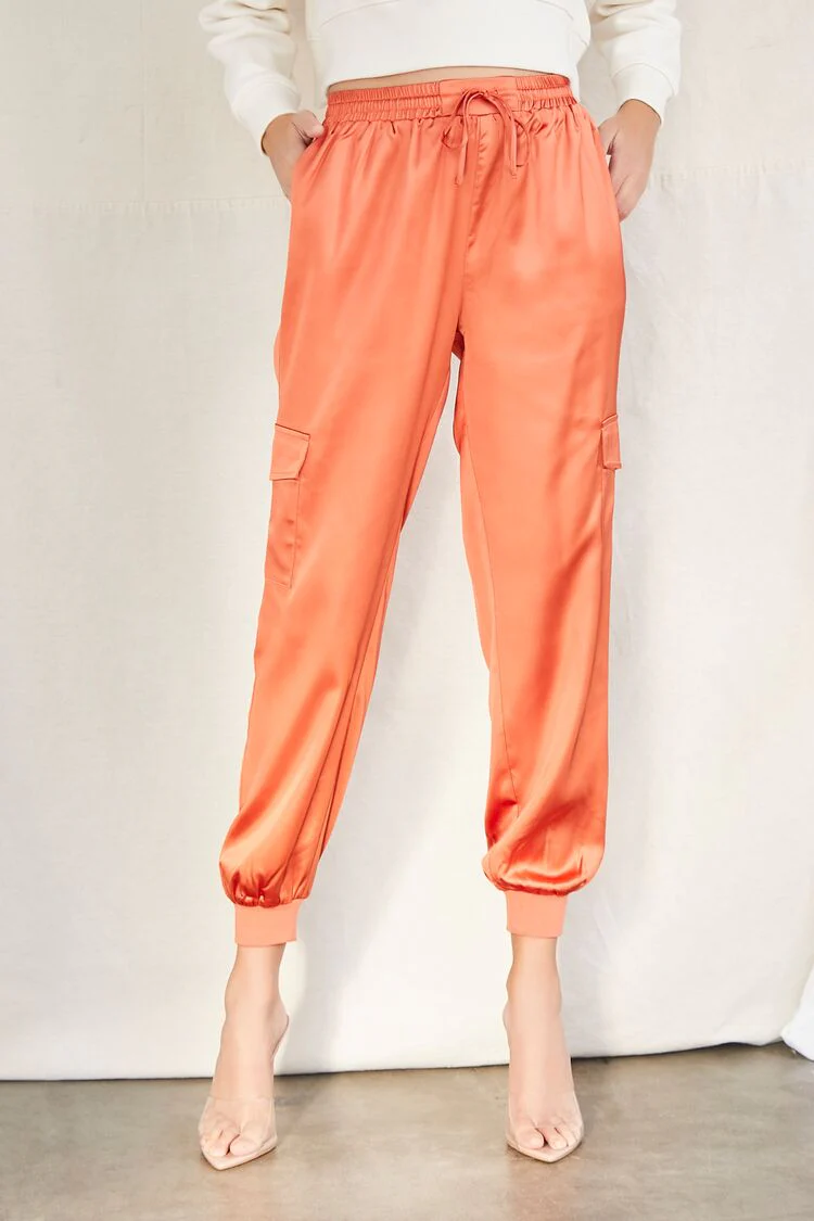 Satin Drawstring Ankle-Cut Joggers - Image 7
