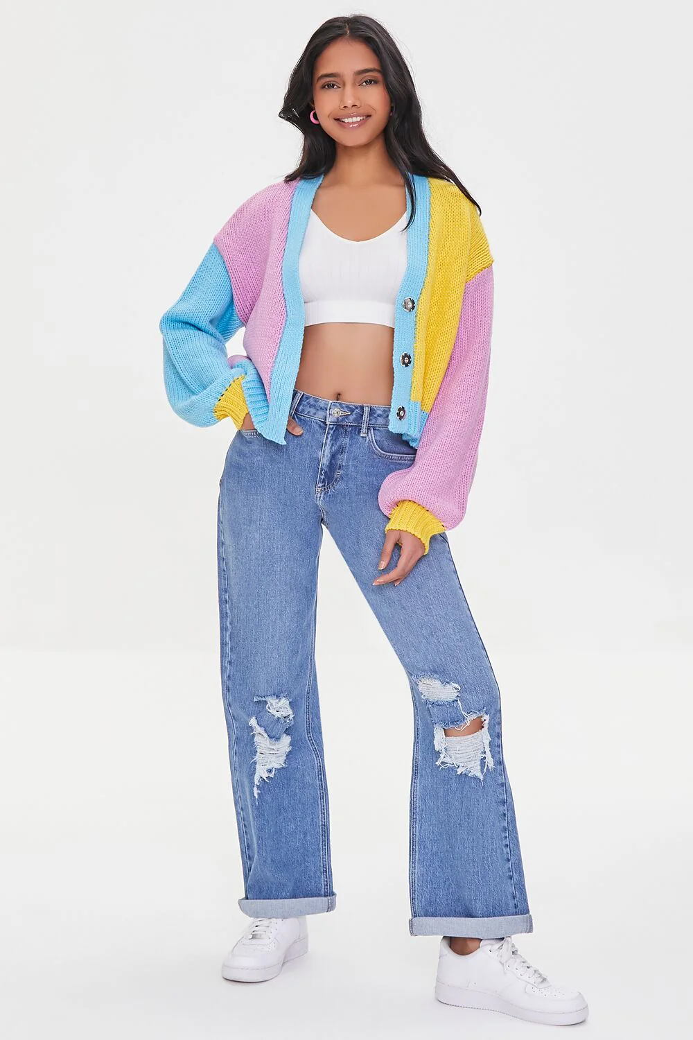 Colorblock Cardigan Sweater - Image 4