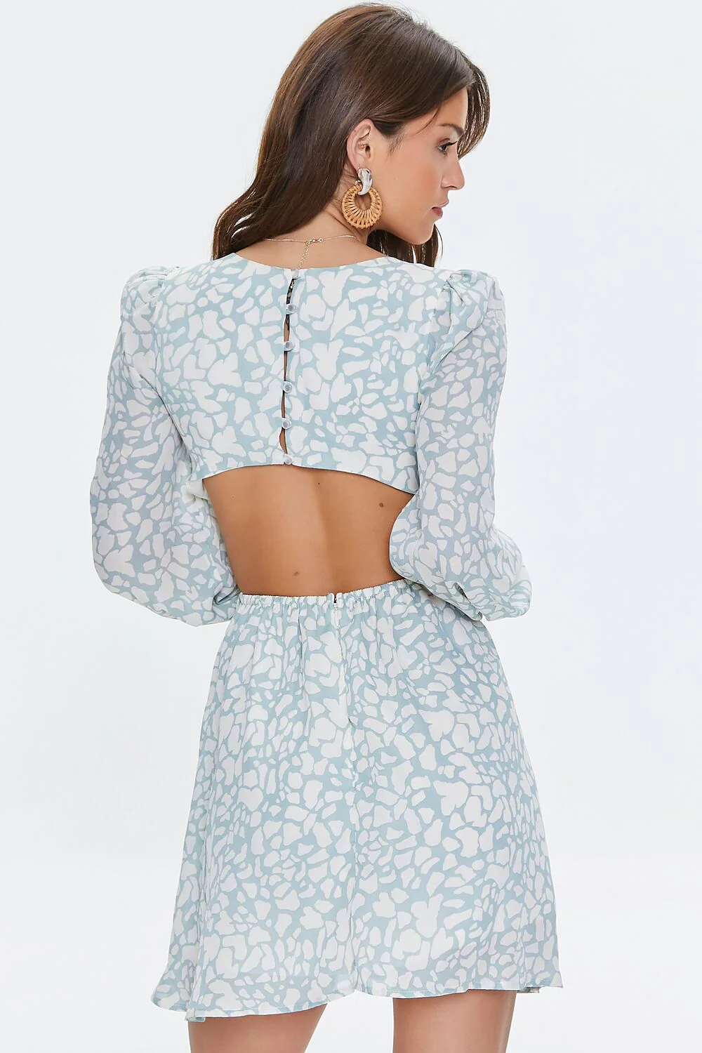 Animal Print Cutout Mini Dress - Image 3