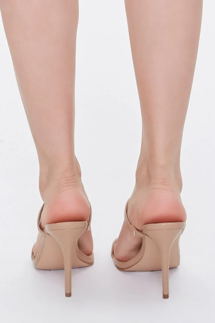 Faux Croc Leather Slip-On Heels - Image 7