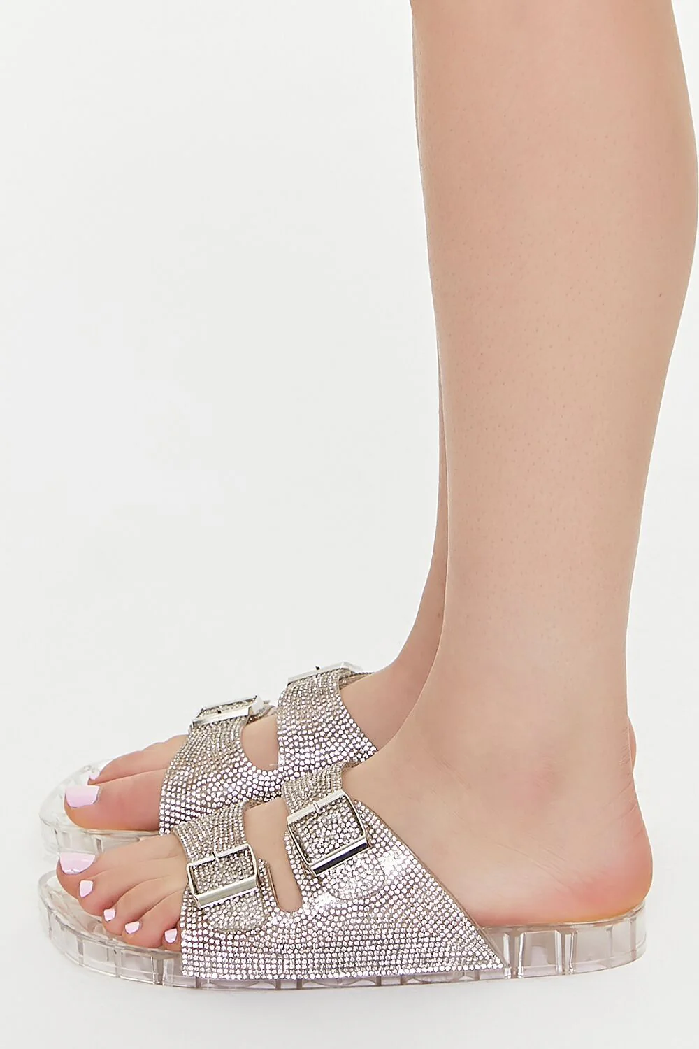 Rhinestone Buckled Jelly Sandals - Image 2