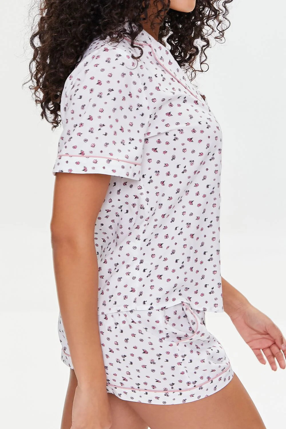 Floral Print Shirt & Shorts Pajama Set - Image 2