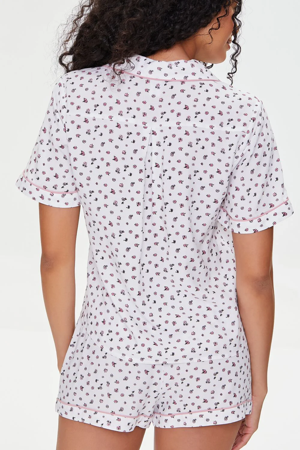 Floral Print Shirt & Shorts Pajama Set - Image 3