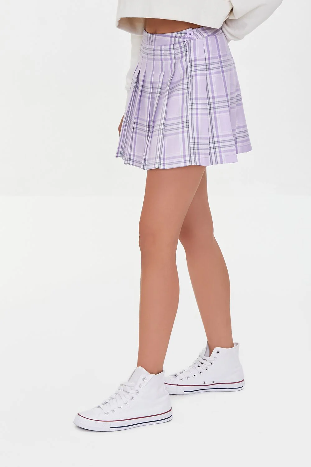 Pleated Plaid Mini Skirt - Image 3