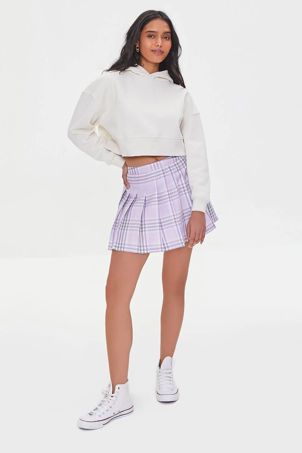 Pleated Plaid Mini Skirt - Image 5