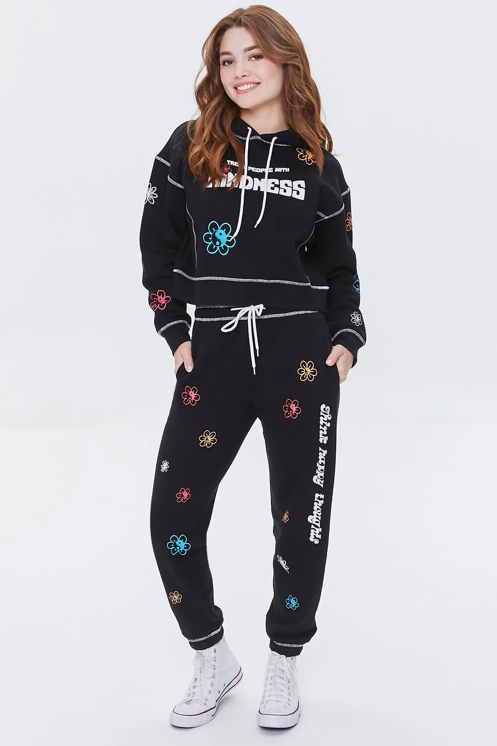 Floral Embroidered Graphic Hoodie - Image 4