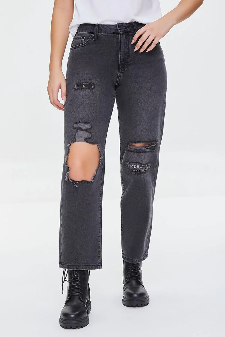 Distressed Straight-Leg Jeans - Image 2