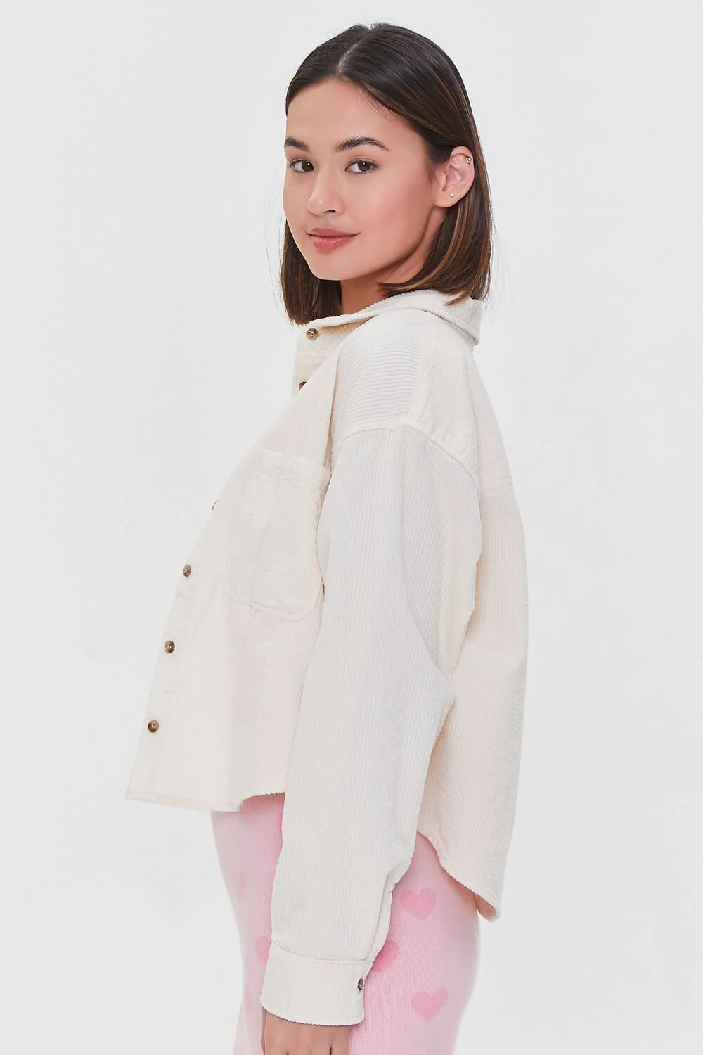 Corduroy High-Low Shacket - Image 2