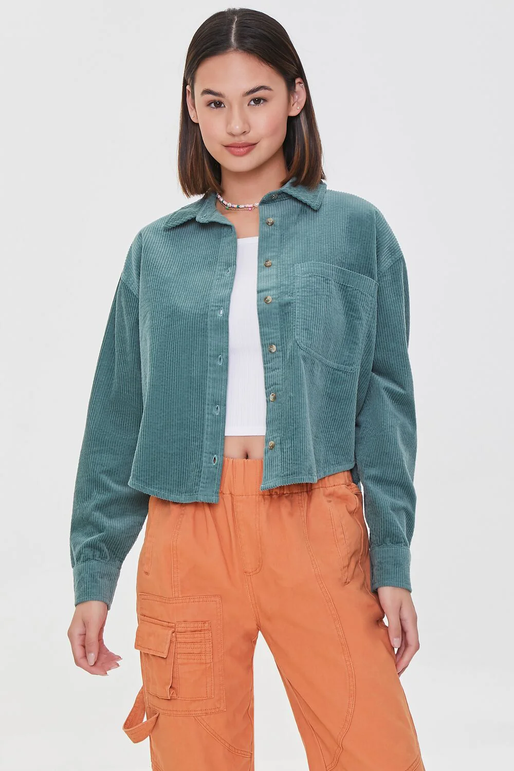 Corduroy High-Low Shacket - Image 6
