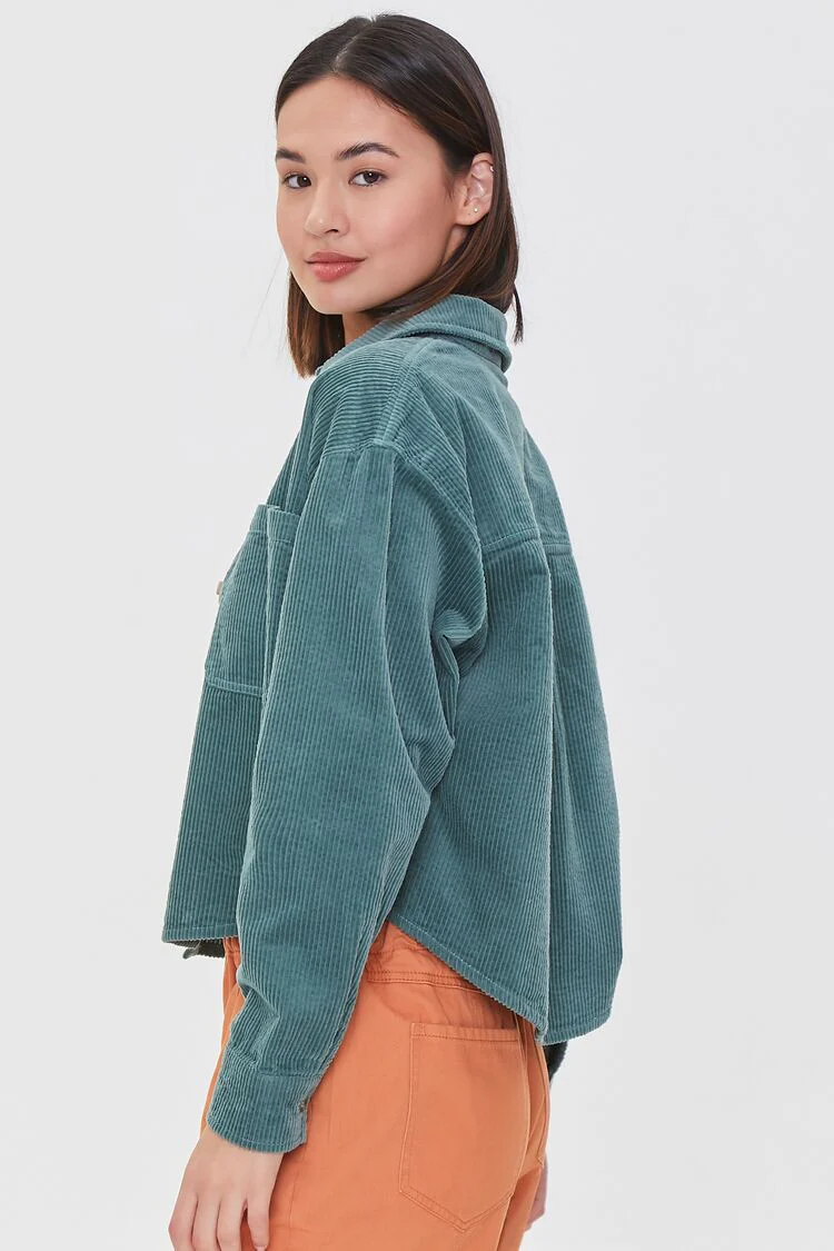 Corduroy High-Low Shacket - Image 7