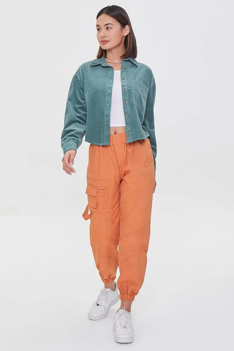 Corduroy High-Low Shacket - Image 9
