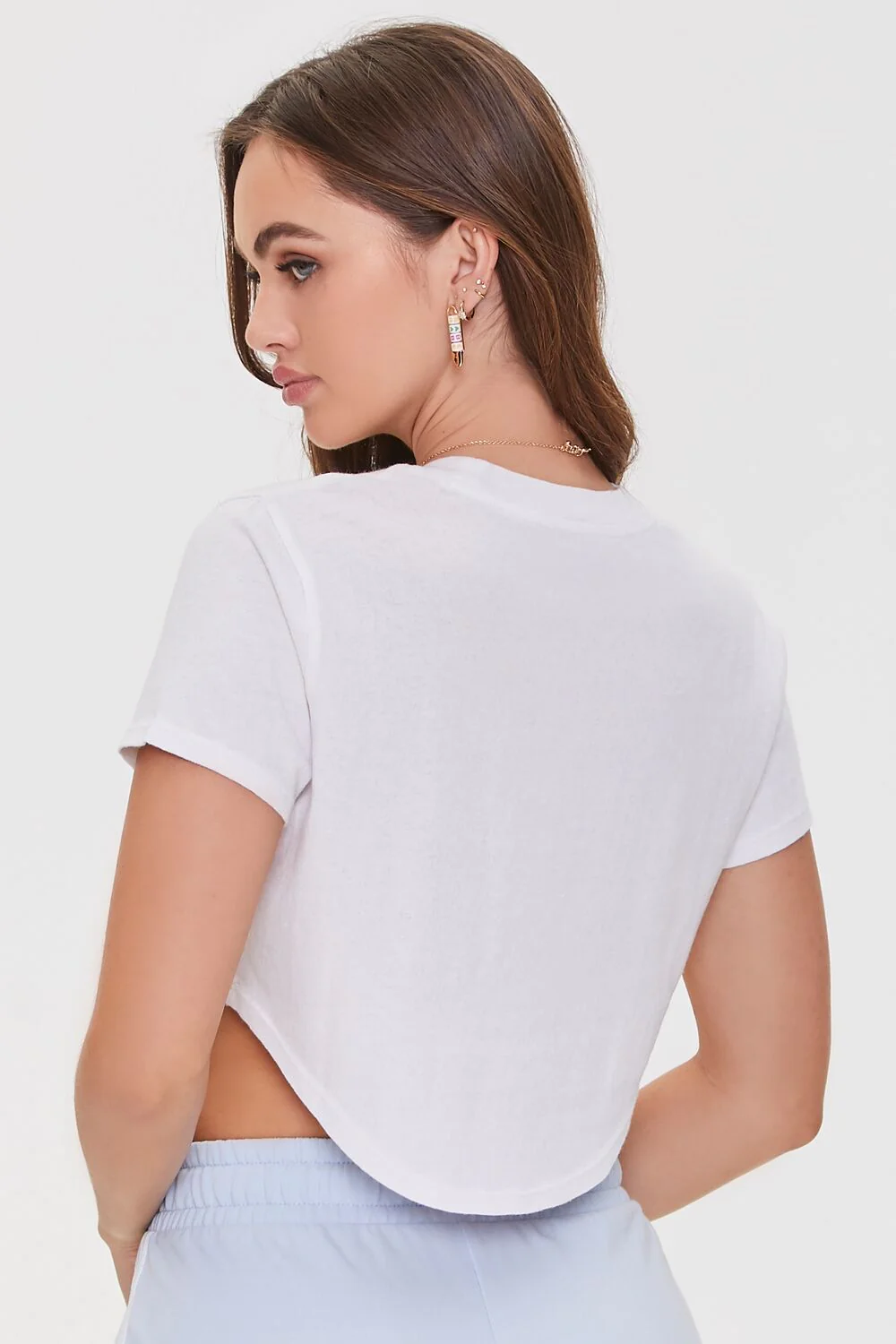 Cropped Dolphin-Hem Tee - Image 3
