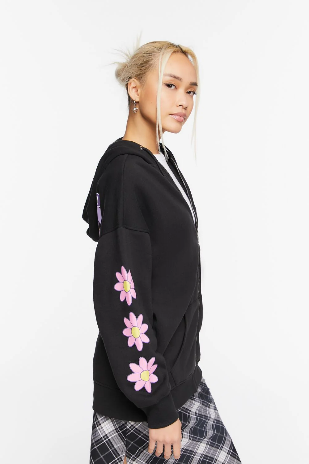 Happy Face Graphic Zip-Up Hoodie - Image 2