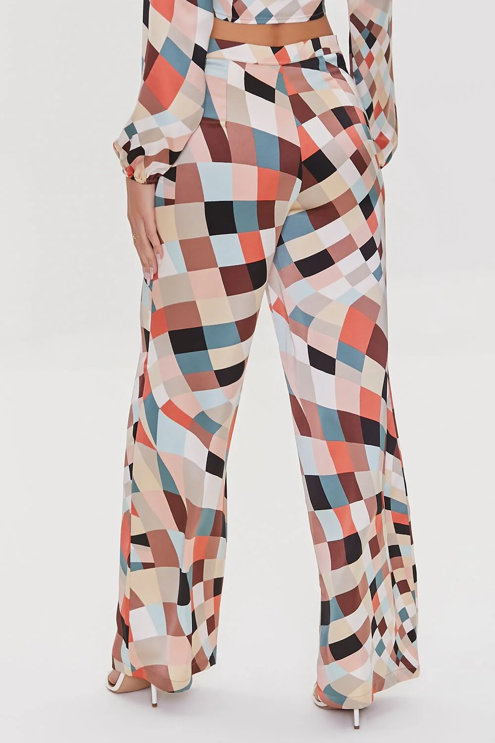 Satin Geo Print Wide-Leg Pants - Image 4