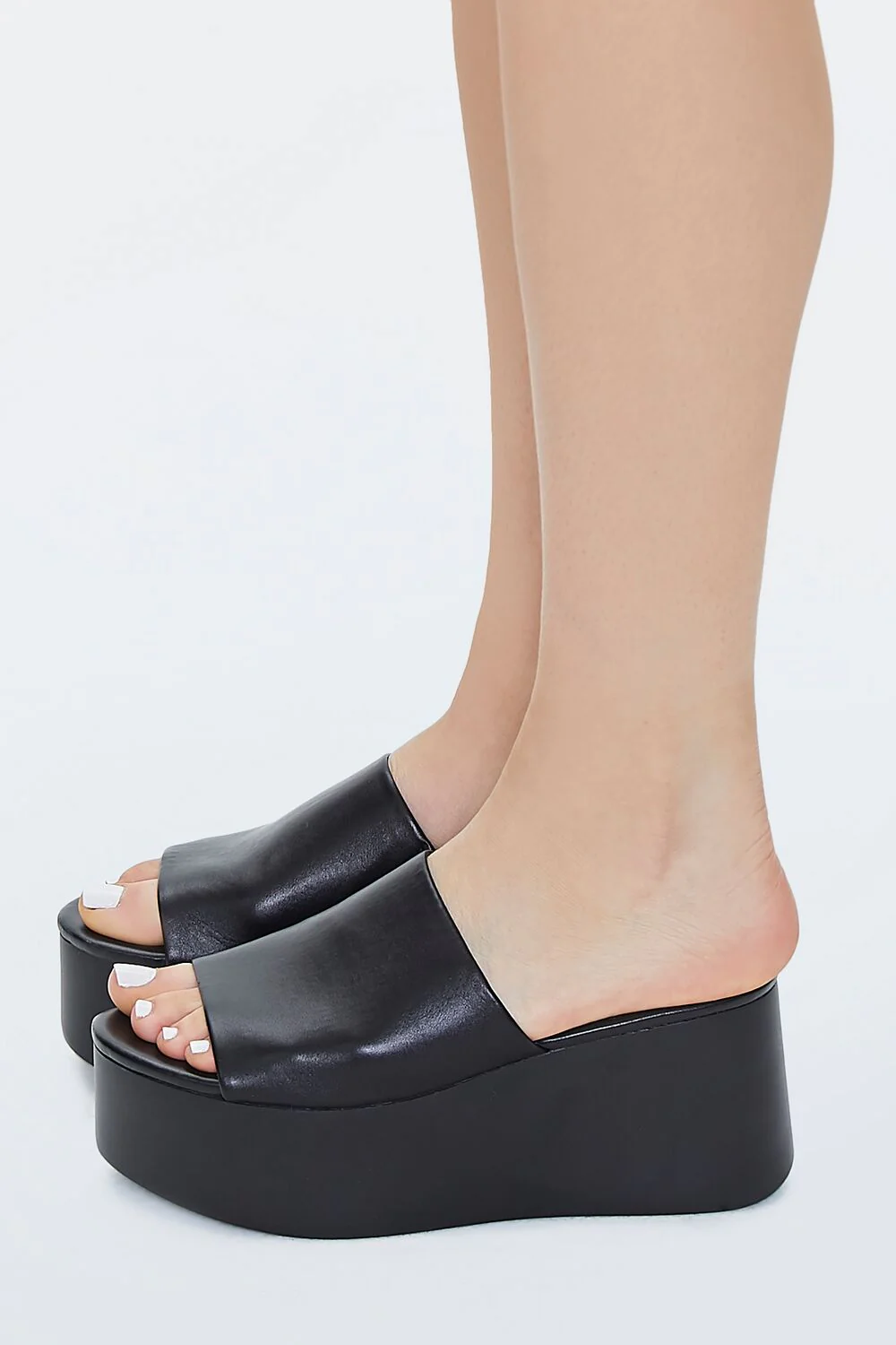 Faux Leather Platform Wedges - Image 2