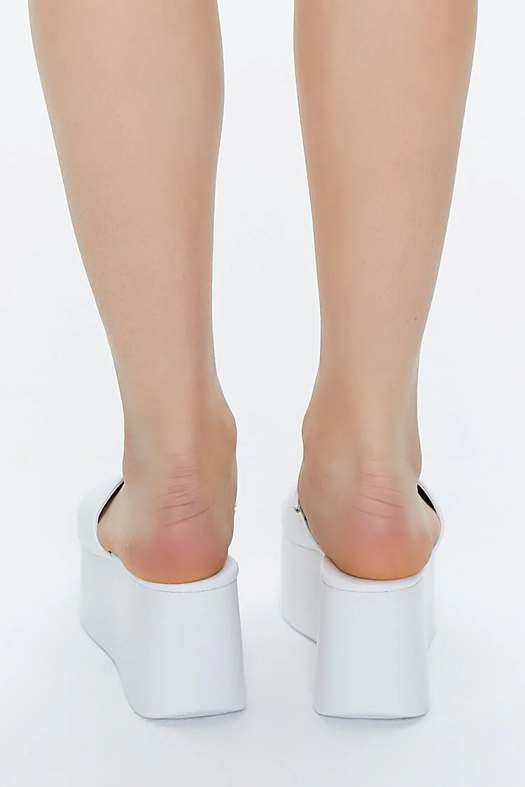 Faux Leather Platform Wedges - Image 7