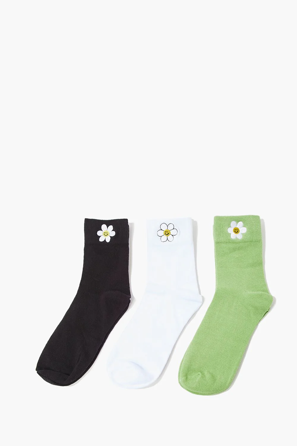 Embroidered Flower Crew Sock Set - 3 pack - Image 2