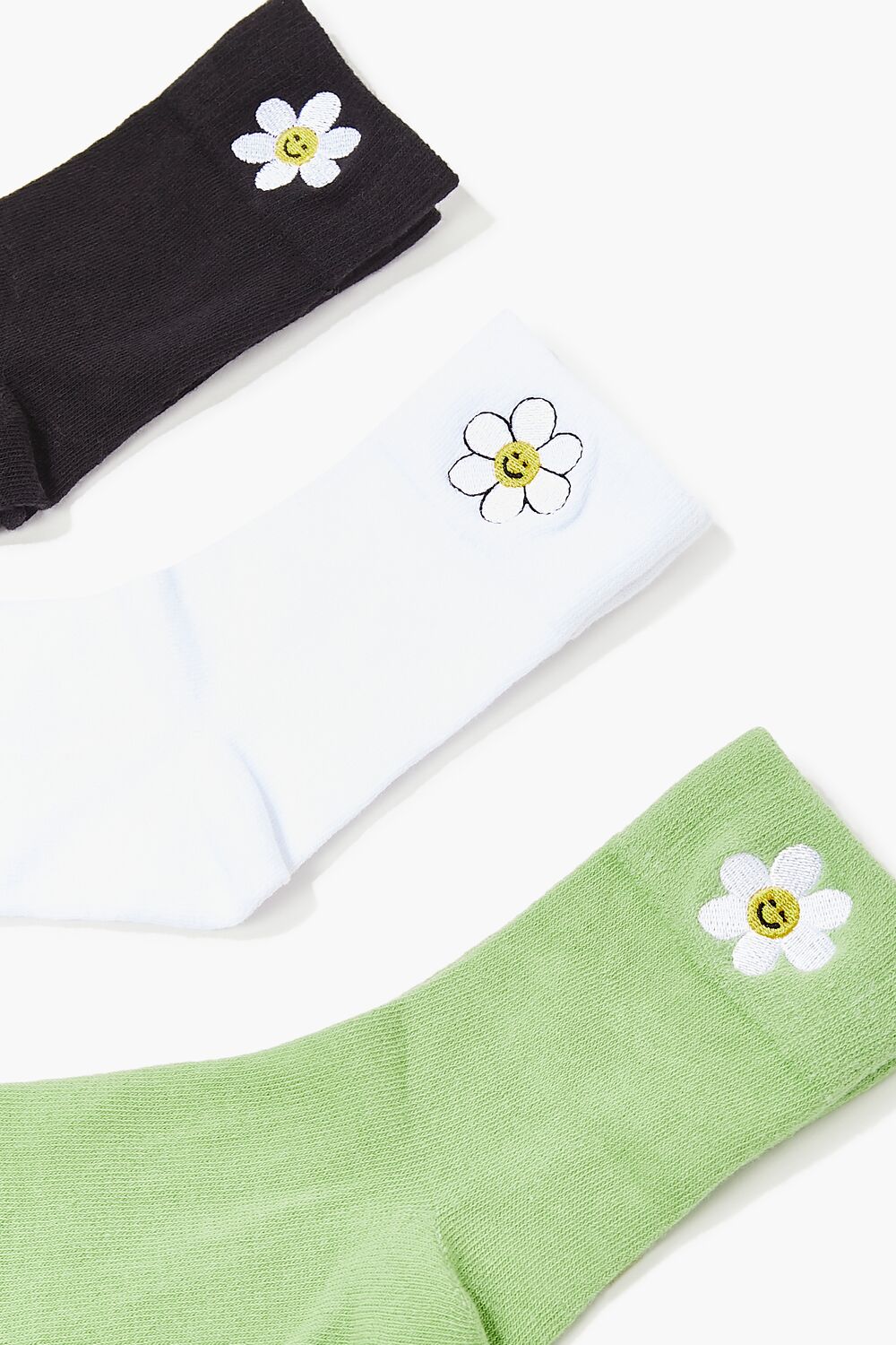 Embroidered Flower Crew Sock Set - 3 pack - Image 3