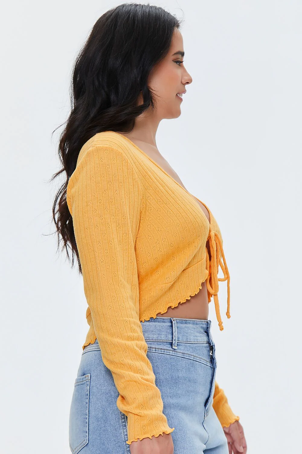 Plus Size Self-Tie Crop Top - Image 2