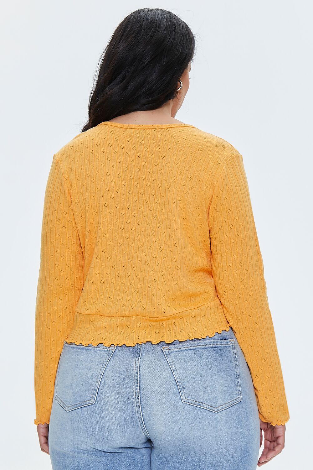 Plus Size Self-Tie Crop Top - Image 3