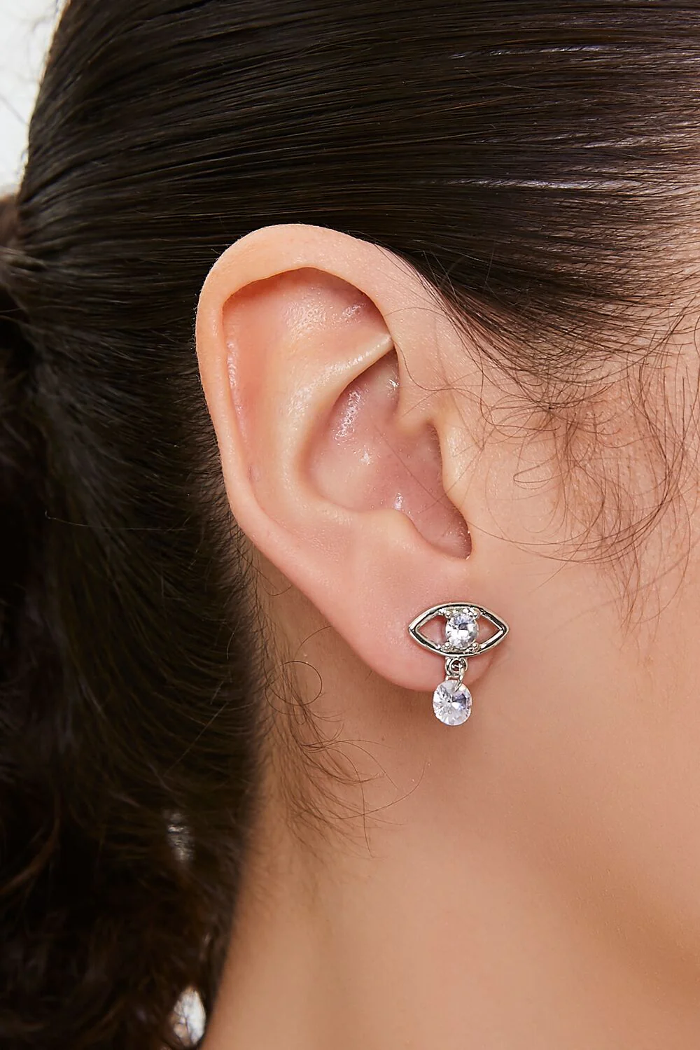 Faux Gem Evil Eye Stud Earrings - Image 2